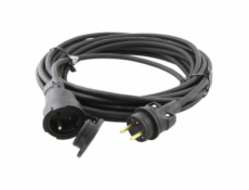 Venkovní prodlužovací kabel 20m / 1 zásuvka / černý / guma / 230 V / 1,5mm2