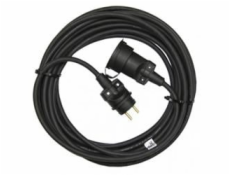 Venkovní prodlužovací kabel 25m / 1 zásuvka / černý / guma / 230 V / 1,5mm2