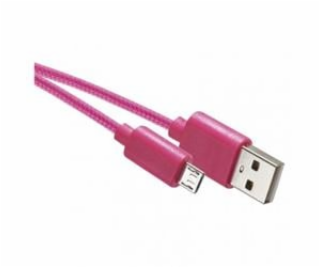 nabíjecí/datový kabel USB-A 2.0 / microUSB 2.0, 1m, růžový