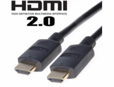 HDMI 2.0 High Speed + Ethernet kabel, zlacené konektory, 1m rozlišení 4K*2K/60Hz, 18Gb/s