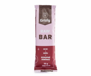 GRIZLY Raw Bar Acai - Kešu- Konopné semínko 55 g