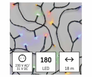 LED vánoční řetěz, 18 m, venkovní i vnitřní, multicolor, ...