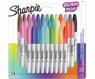 Sharpie Marker Permanent Marker Fine Glam Pop 6er Blister