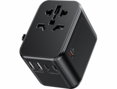 Wekome WP-U03 Pop Digital Series Nabíjačka - nabíjačka / cestovný adaptér EU / UK / US / AU + 3x USB-C &amp; 2x USB-A 30W (čierna)