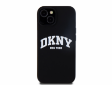 DKNY tekutý silikón s bielym tlačeným logom MagSafe – púzdro na iPhone 11 (čierne)