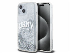 DKNY tekuté trblietavé veľké logo – púzdro na iPhone 15/14/13 (biele)