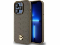 DKNY DKHMP14XPSHRPSW iPhone 14 Pro Max 6.7 hnedé/hnedé pevné puzdro Kožený vzor Kovové logo MagSafe