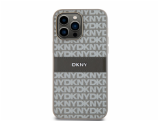 DKNY DKHCP14LPRTHSLE iPhone 14 Pre 6.1 béžové/béžové pevné púzdro Kožený mono pruh a kovové logo