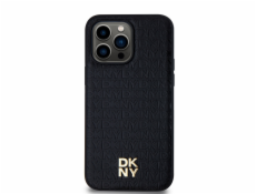 DKNY DKHMP13XPSHRPSK iPhone 13 Pro Max 6.7 čierno/čierne pevné púzdro Kožený vzor Kovové logo MagSafe