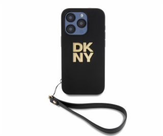 DKNY PU Leather Stack Logo Wrist Strap Zadný Kryt pre iPh...