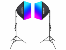 Sada Neewer NK800 dva softboxy + žiarovky RGB 24W 2700-6500K + statívy + tienidlá