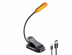 Bezdrôtová lampa Glocusent s klipom, USB-C (čierna)