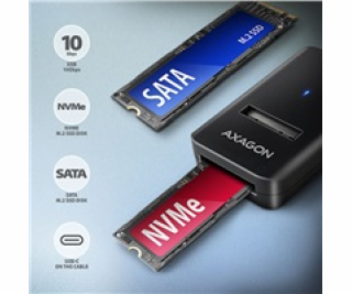 AXAGON ADM2-CM USB-C 10Gbps - M.2 NVMe &amp; SATA SSD ada...