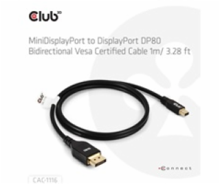 Club3D Kábel MiniDisplayPort na DisplayPort 2.1 Certifiko...