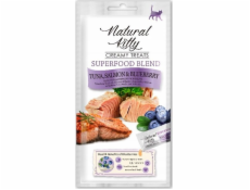 NATURAL KITTY Superfood Blend Tuna, salmón a blueberry - maškrta pre mačky - 4 x 12g