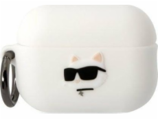 Karl Lagerfeld pouzdro Karl Lagerfeld KLAP2RUNCHH kryt Apple AirPods Pro 2 bílá/bílá silikonová hlava Choupette 3D