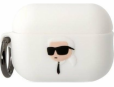 Karl Lagerfeld pouzdro Karl Lagerfeld KLAP2RUNIKH kryt Apple AirPods Pro 2 bílý/bílý silikonový Karl Head 3D