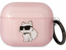 Karl Lagerfeld Karl Lagerfeld KLA3HNCHTCP kryt Airpods 3 růžový/růžový Ikonik Choupette