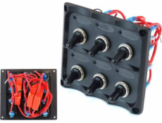 TurboWorks_F Switch Panel 12V SPST/ON-OFFx6, 3B 15A IP68