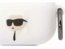 Karl Lagerfeld Ochranné pouzdro na sluchátka AirPods Pro bílá/bílá Silikon Karl Head 3D