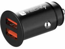 Techly nabíječka do auta Rychlá mini nabíječka 2x USB 36W 3A 5-12V