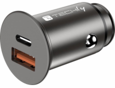 Techly Techly nabíječka do auta Rychlá mini USB-C/A nabíječka 38W 3A 5-12V