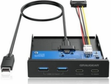 Graugear GG 18045 USB 3.1, 4 porty Bay Hub, 2 x USB a, 1 x USB-C. (G-MP02)