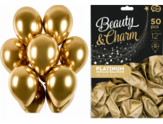 GoDan Beauty&Charm Balloons platinová zlatá 12/50 ks CB-ZLT5