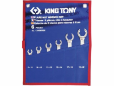 Sada klíčů na brzdové trubky King Tony 6 ks. 8 - 22 mm, pouzdro Kt1306mrn