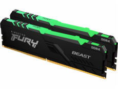 Paměť Kingston Fury Beast RGB, DDR4, 64 GB, 3000 MHz, CL16 (KF430C16BBAK2/64)