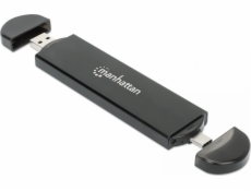 Manhattan Externí kryt USB-C/A 3.2 Gen2 M.2 NVMe SATA SSD disk