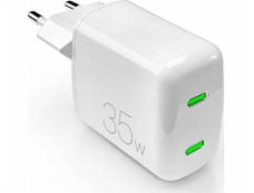 Puro  MiniPro nástěnná nabíječka GaN - 2 x USB-C 35W PD nástěnná nabíječka (bílá)