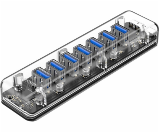 Orico USB HUB Orico Active hub 7*USB-A 5Gbps transparentní