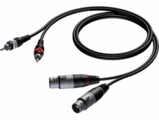 Kabel Procab  CAB705/3 2 x XLR samice - 2 x RCA/Cinch samec 3 metry