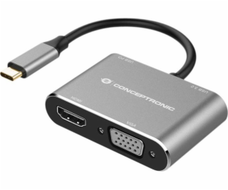 AV adaptér Conceptronic CONCEPTRONIC Dock USB-C->HDMI,VGA...