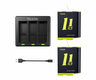 Telesín 3-channel charger + 2 batérie pre GoPro Hero 9 / ...