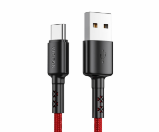 Kábel USB na USB-C VFAN X02, 3A, 1,8 m (červený)