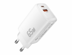 Wall charger USB-C+USB-A 65W Essager GaN (white)