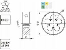 Fanar DIE M18x1,5 DIN-22568 (6g) HSSE INOX