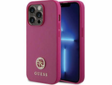 Guess  GUHCP15LPS4DGPP iPhone 15 Pro 6.1 růžové/růžové pevné pouzdro Strass Metal Logo