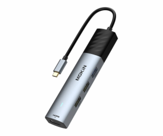 HUB 5in1 MOKiN USB-C PD 3.0 100W (silver)