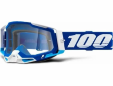 100% Gogle 100% RACECRAFT 2 BLUE (Szyba Przezroczysta Anti-Fog, LT 88% -92% + 10 Zrywek) (NEW)