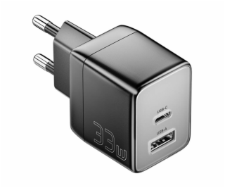 Wall charger, Essager, ECT33W-LJB01-Z, GaN, 1xUSB-A, 1xUS...