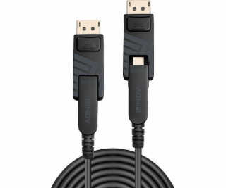 Kabel Lindy  100m s optickým vláknem Hybrid DisplayPort 1.4