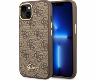 Pouzdro Guess  pro iPhone 14 6.1 hnědé/hnědé pevné pouzdr...