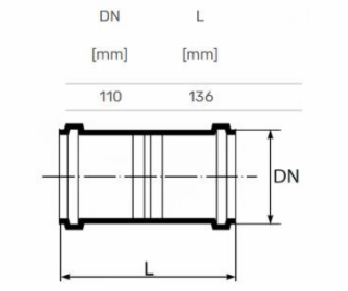 Vnitřní kanalizační dvojspojka Ultra dB, O 110 mm