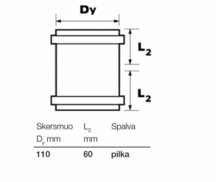 Vnitřní kanalizační dvojspojka Wavin, O 110 mm