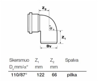 Vnitřní drenážní koleno Wavin, O 110 mm, 87°