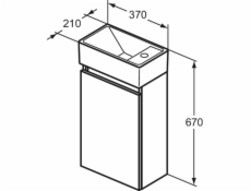 Závěsná koupelnová skříňka Ideal Standard Eurovit, bílá, 21x37x67 cm