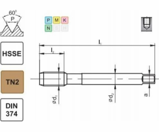 Fanar THREAD M12x1 DIN-374C R40 (6H) HSSE TIN 800X